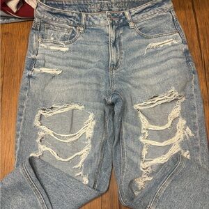 American Eagle Outfitters Women's Ripped Light Blue Jeans